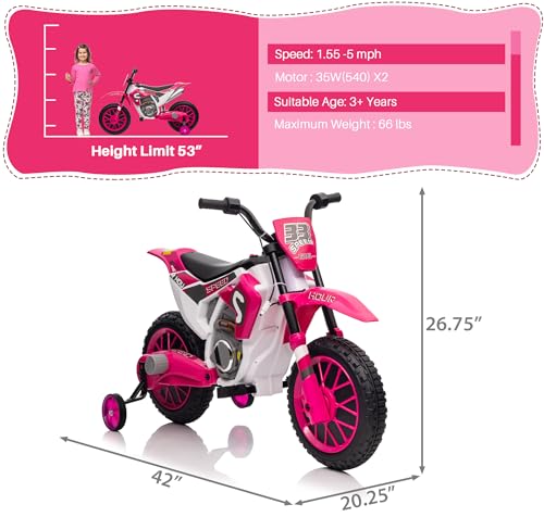 Blue 12V Electric Ride On Motorcycle for Kids W616191