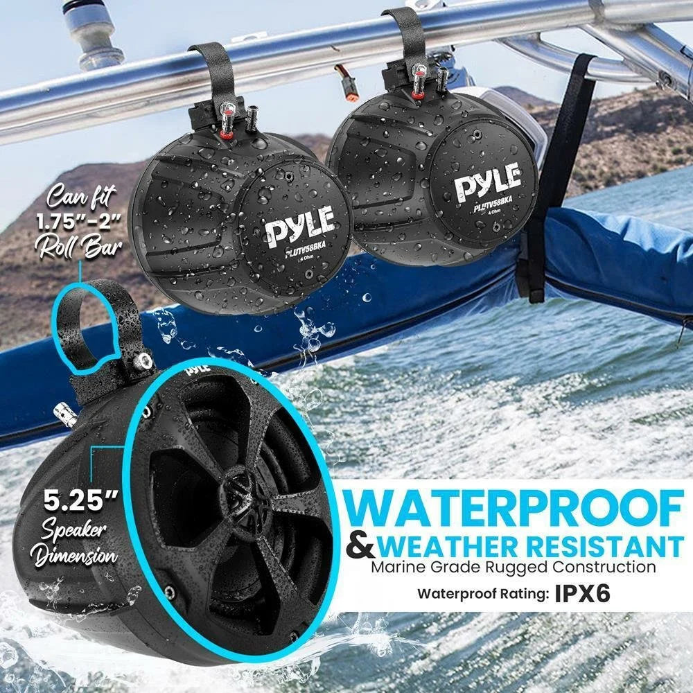 Water Resistant Marine Speaker with Wireless BT Audio Controller R693716