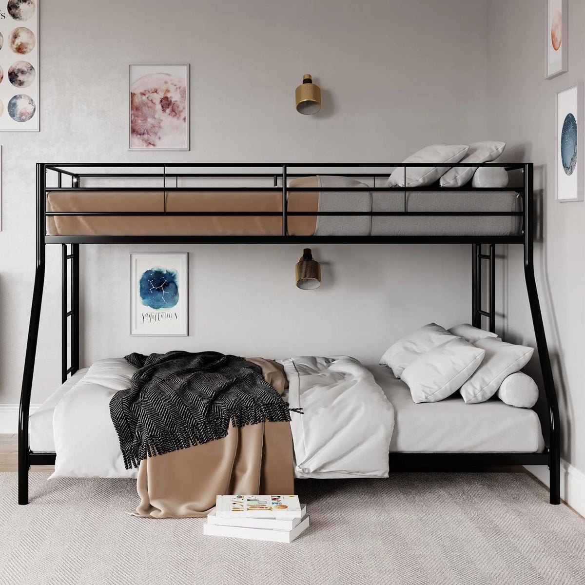 Black Twin over Full Metal Bunk Bed N82704