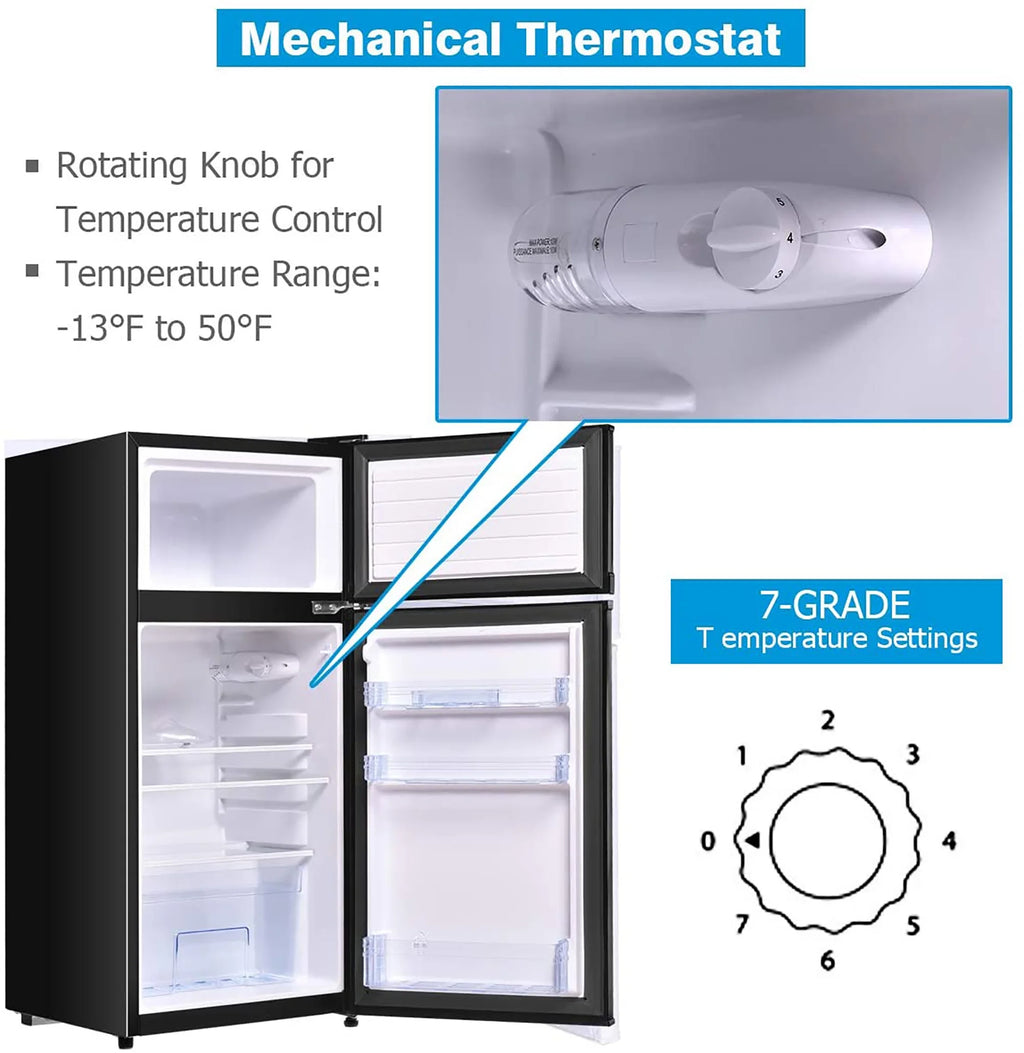 2 Doors 3.4 cu ft. Compact Mini Refrigerator Freezer Z258894