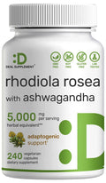 Rhodiola Rosea with Ashwagandha 240 Veggie Capsules R16485