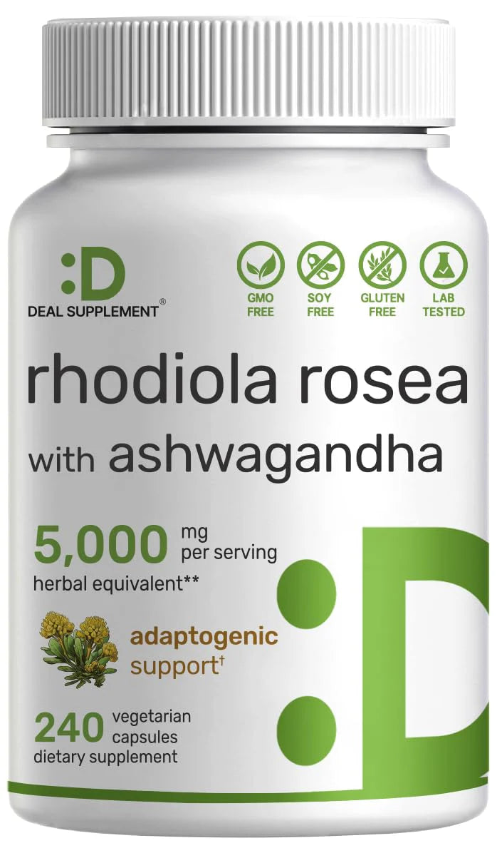 Rhodiola Rosea with Ashwagandha 240 Veggie Capsules R16485