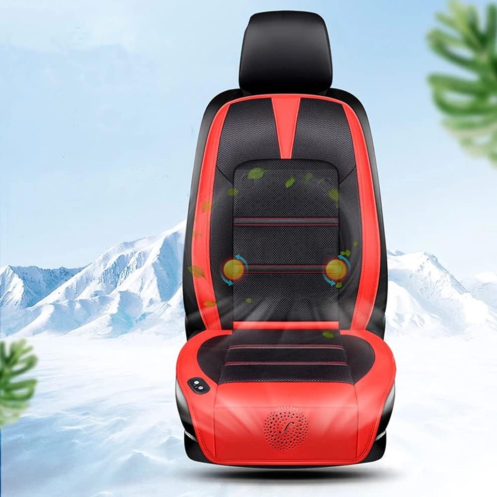 Beige PU Leather Car Seat Cushion Massager Z8559