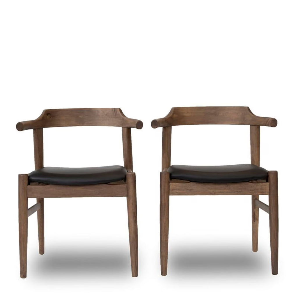 Black Leather Dining Chair (Set of 2) L525