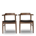 Black Leather Dining Chair (Set of 2) L525