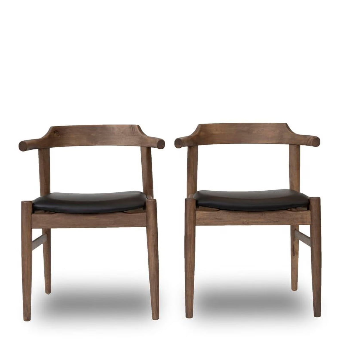 Black Leather Dining Chair (Set of 2) L525