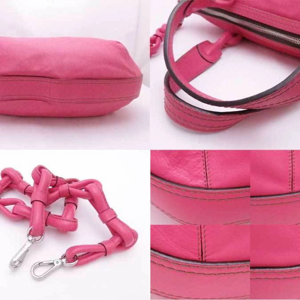 Pre-Owned Leather Handbag Shoulder Bag E201030