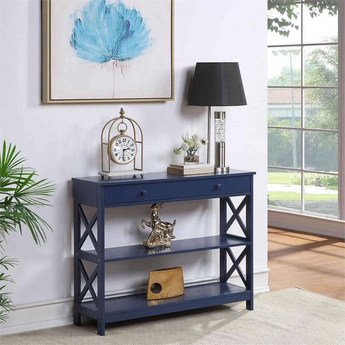 Cobalt Blue Wood Console Table S4620