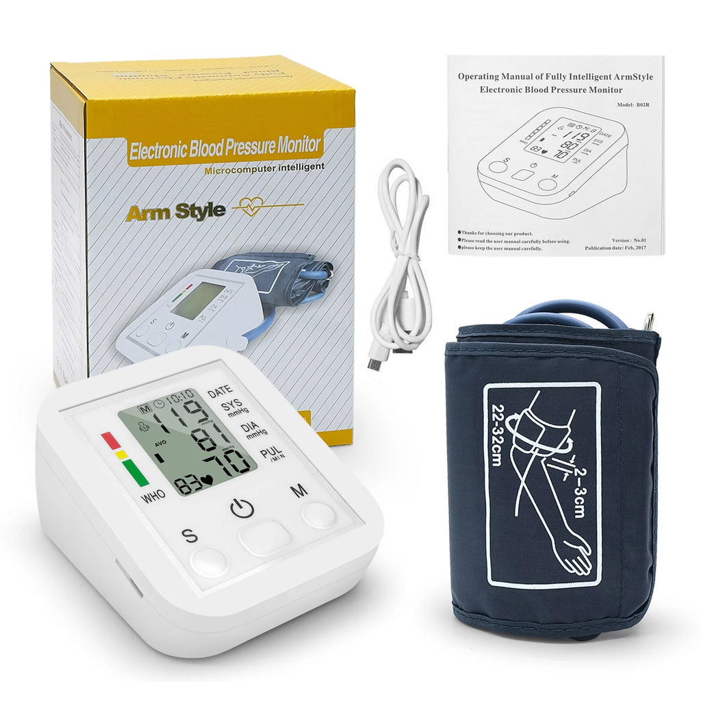 Household Arm Band Type Sphygmomanometer LCD Display U3087