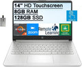 14" HD Touchscreen Laptop, AMD Ryzen 3, 8GB RAM, 128GB SSD, Silver D916354