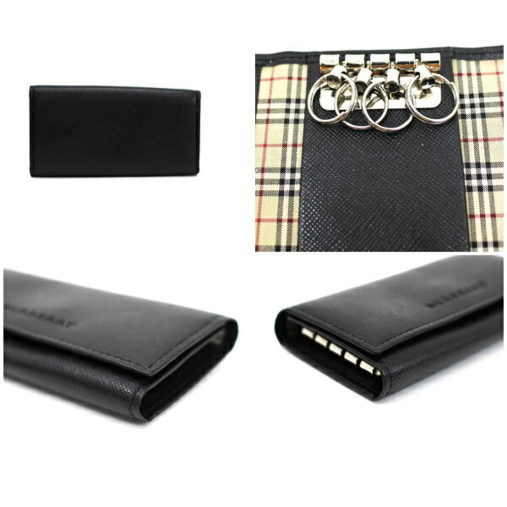 Black Embossed Leather Key Case E14890