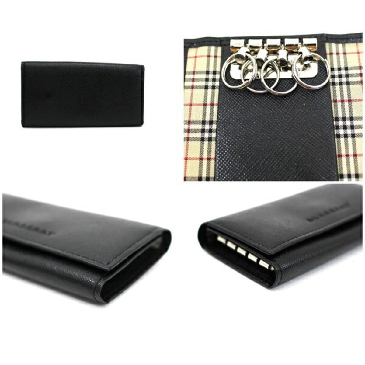 Black Embossed Leather Key Case E14890
