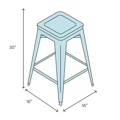 Black Oak Night Blackened Steel Stool S316841