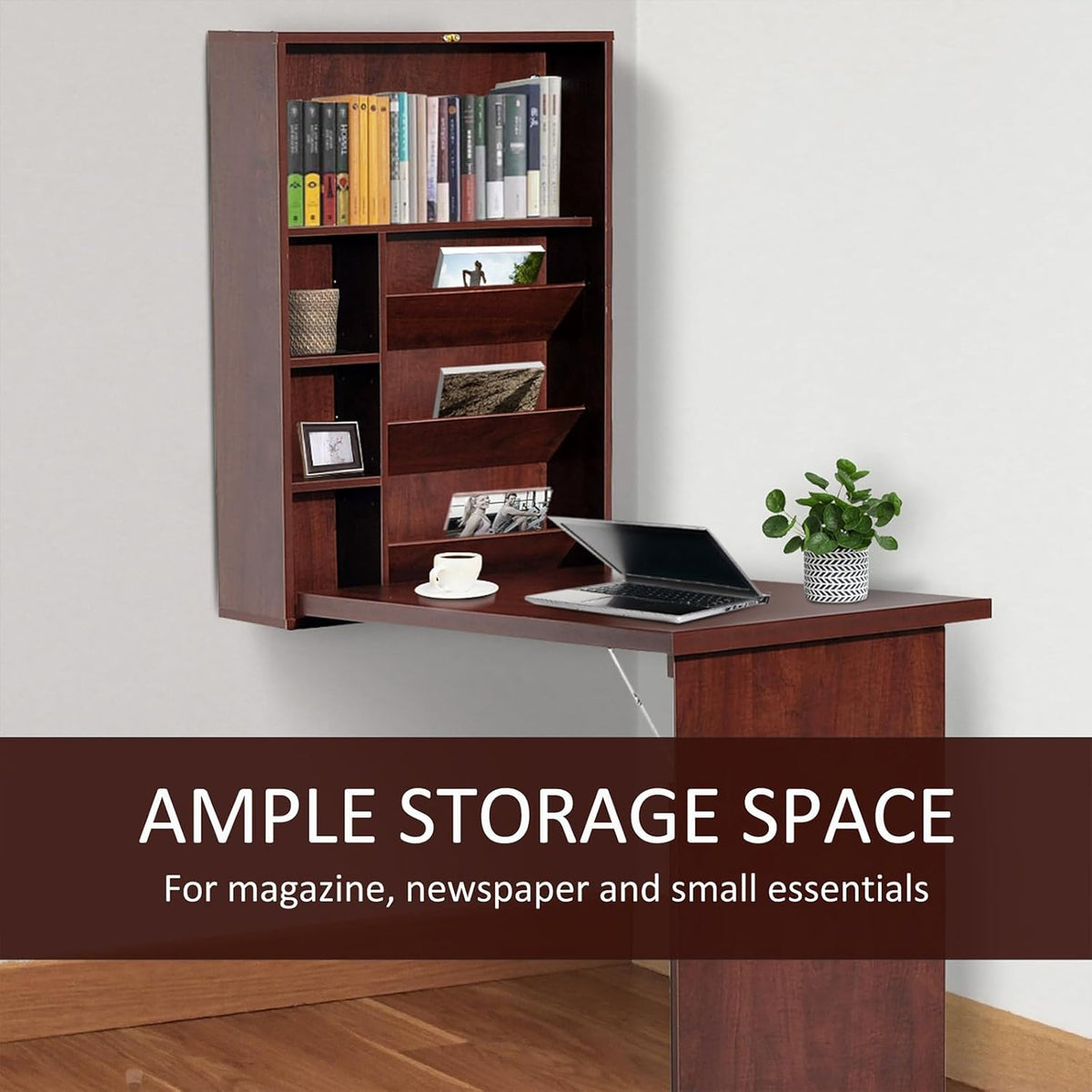 Wall Mounted Desk with Storage Area Z1982