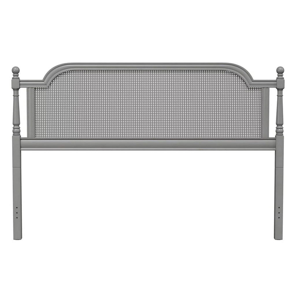 King Wood and Cane Bed French Gray A533
