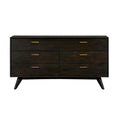 Brown Solid Wood Six Drawer Dresser G9154