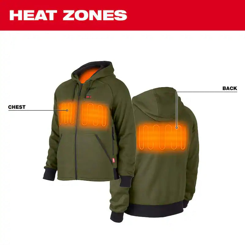 Men's Large Green Heated Jacket Hoodie R66759