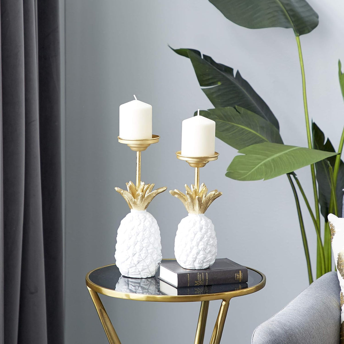 Silver Candle Holder Set of 2 F441