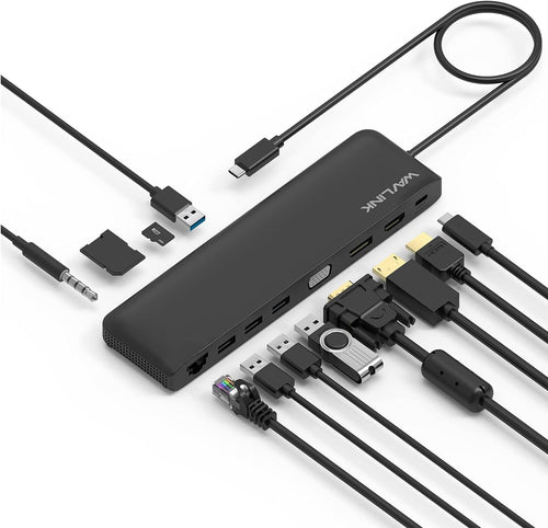 13-in-1 USB C Hub with 2 HDMI, DisplayPort, Ethernet, 4 USB 3.0, SD/TF Card Reader N6749