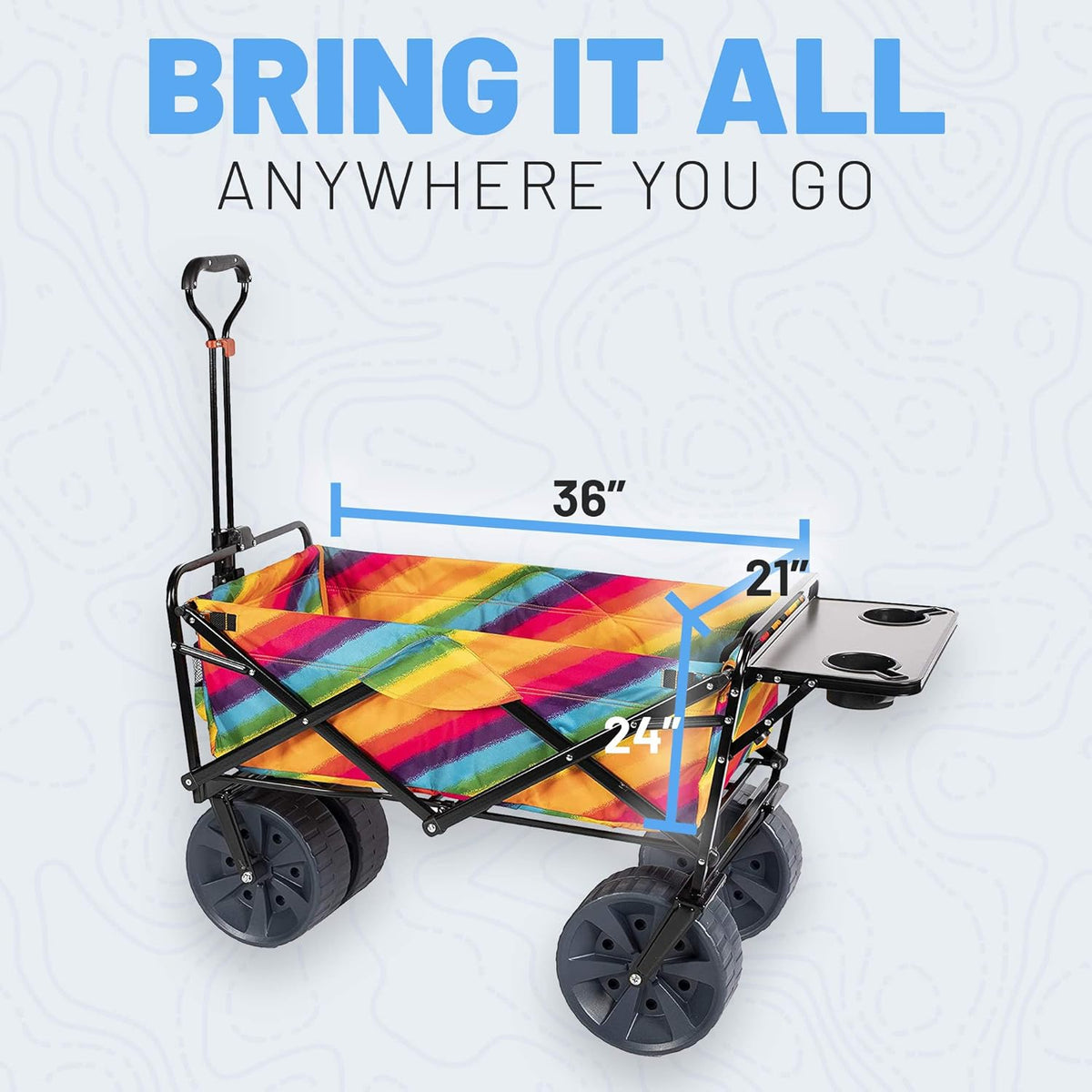 Collapsible Outdoor Folding Wagon with Side Table J169