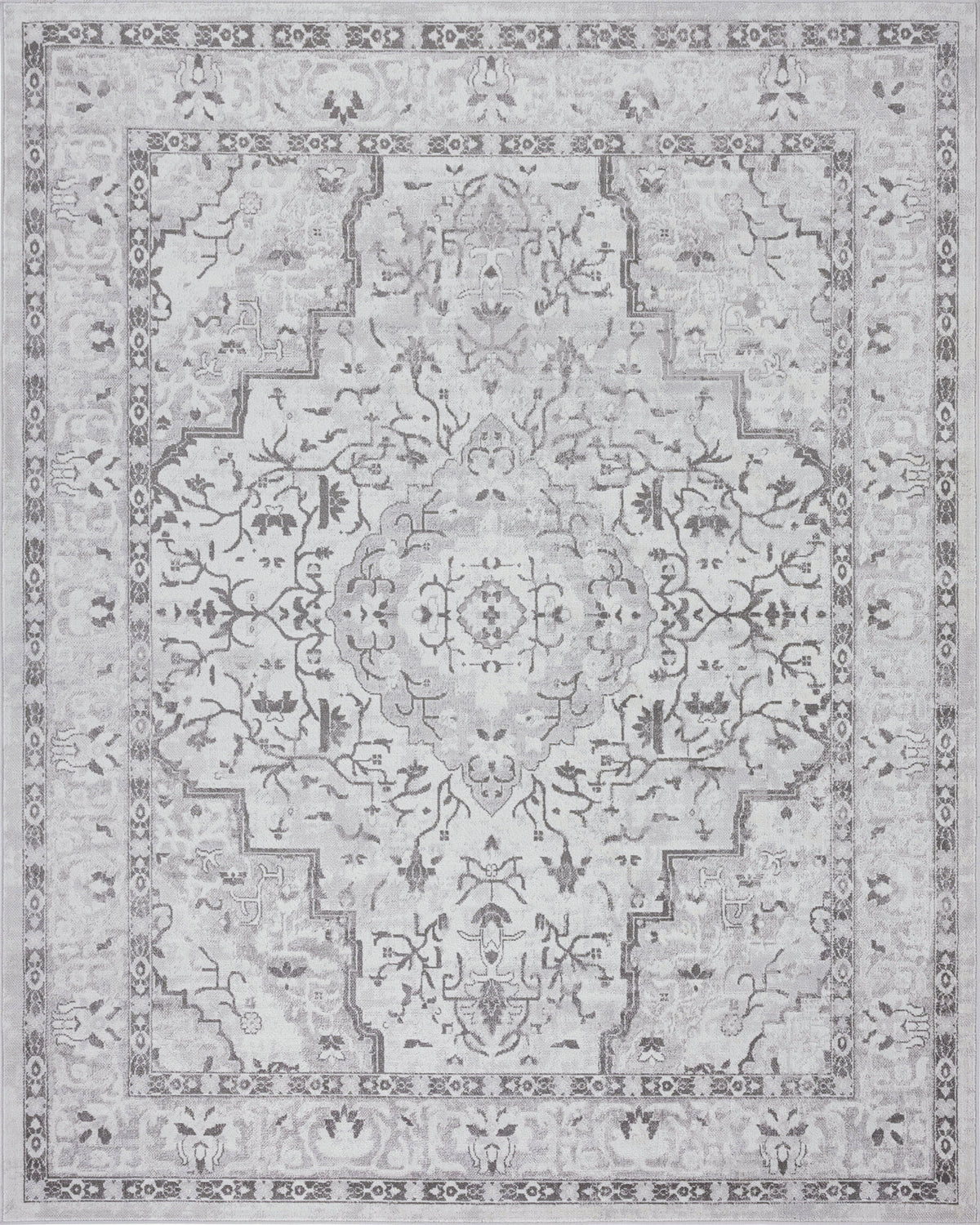Traditional 8x10 Area Rug Oriental Gray A390028