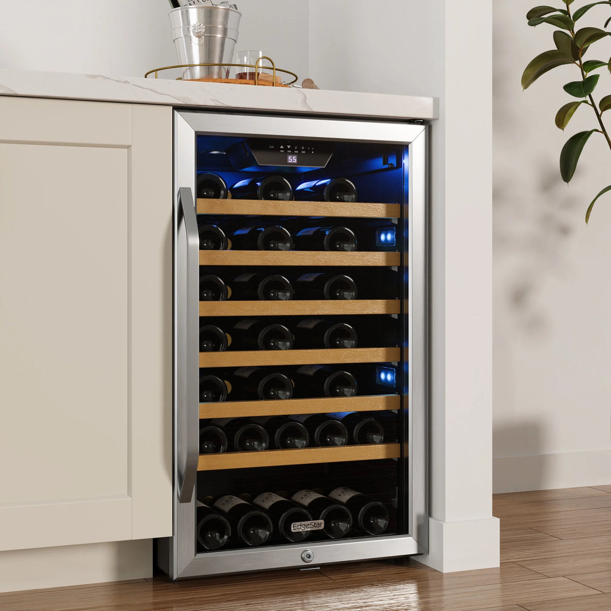 44 Bottle Capacity Free Standing Wine Cooler Stainless Steel M263544
