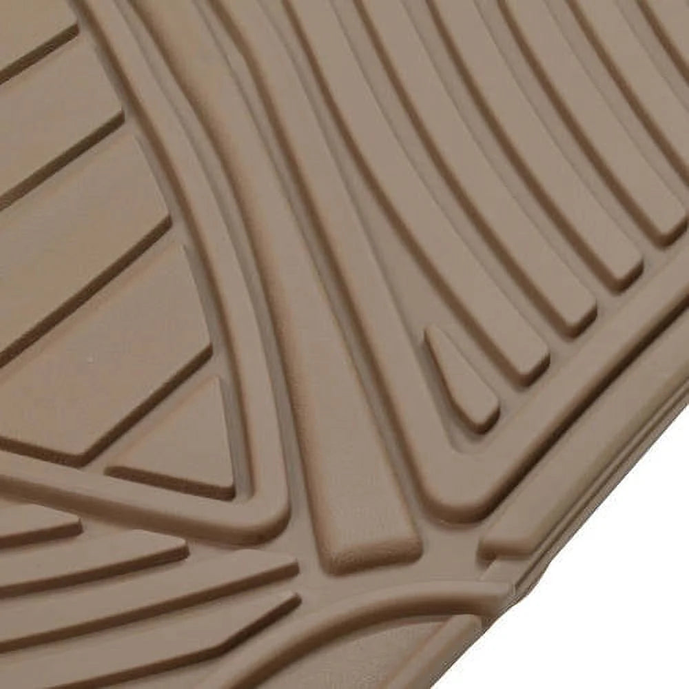 Black Beige Gray 4 Pieces Rubber Car Floor Mats with Trunk Cargo Mat Z938