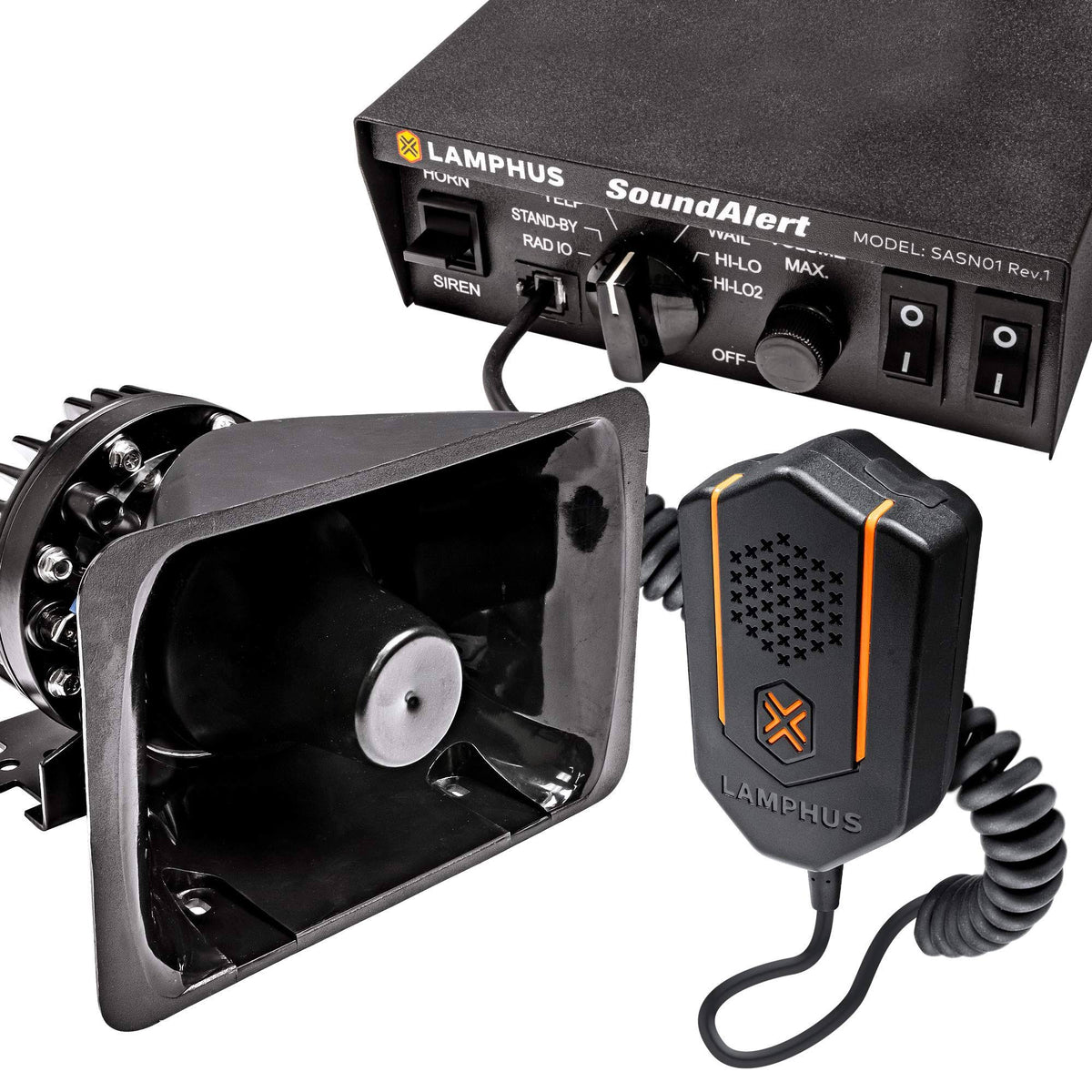 100W Emergency Police Siren Speaker 120-130dB PA System C577