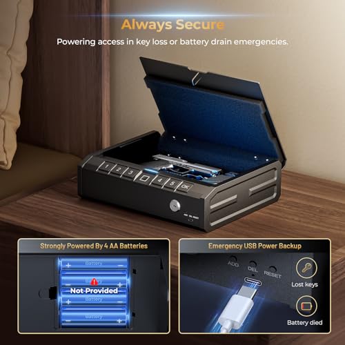 Biometric Gun Safe with Fingerprint Lock or Key Pad N119