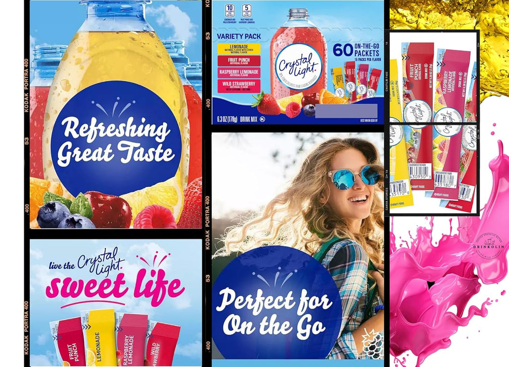 60 Flavored Drink Mix Packets Variety Pack S7063