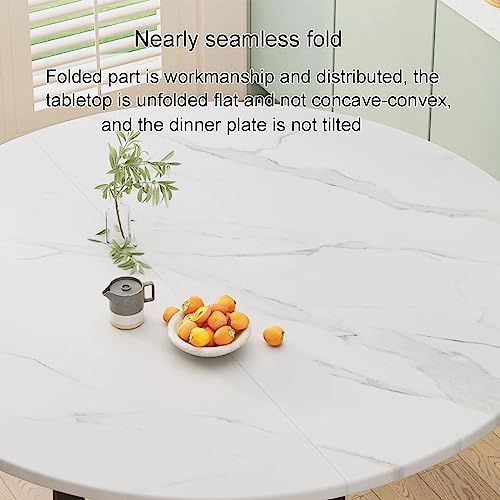 Folding Dining Table with 6 Wheels, Drawer and 2-Layer Storage Shelf, 130cm J5420