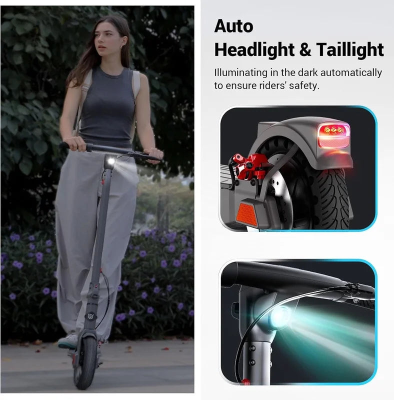 Electric Scooter for Adults, 500W Motor, 8.5" Solid Tires, Folding Y48364