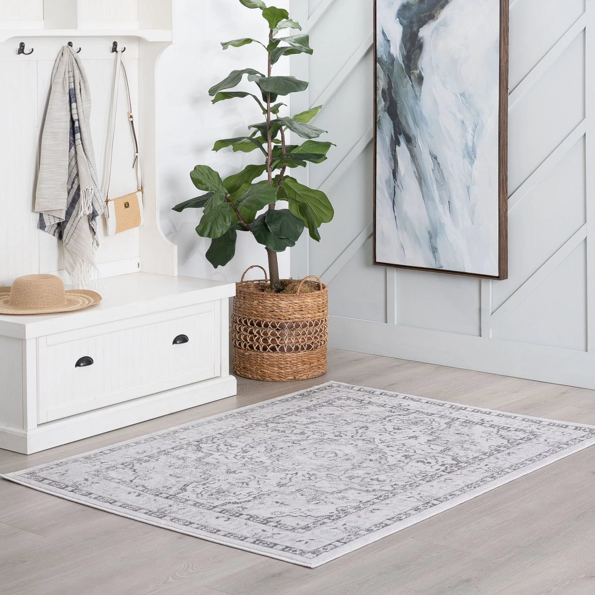 Traditional 8x10 Area Rug Oriental Gray A390028