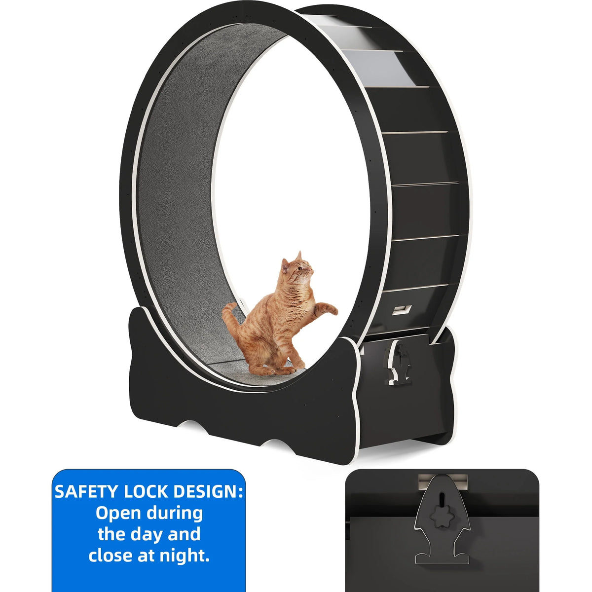 43.3 inch Cat Exercise Wheel with Detachable Carpet Q906