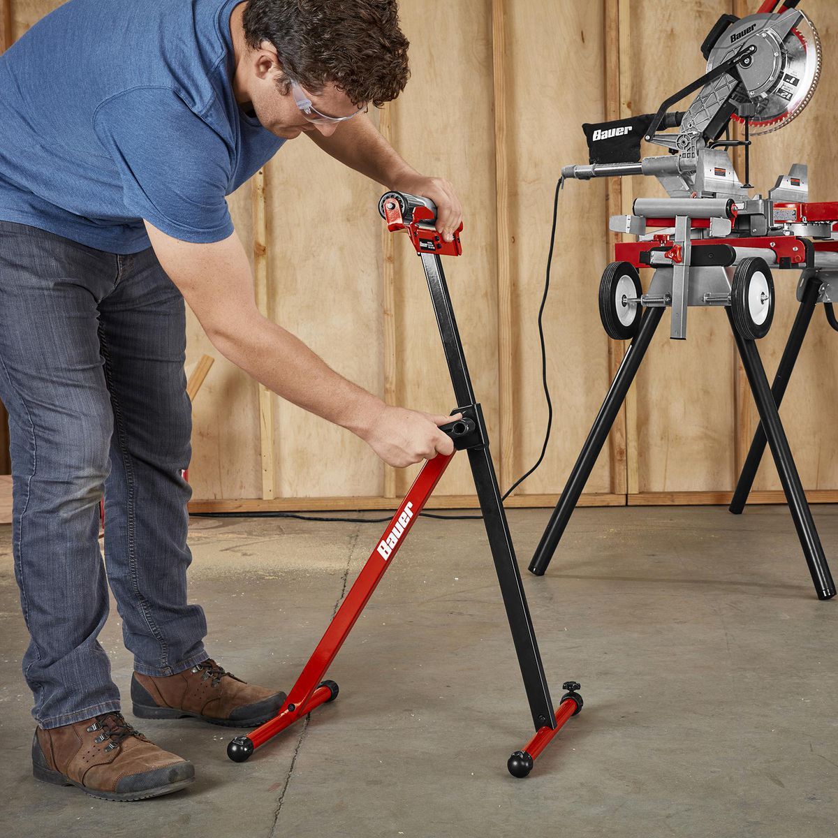 250 lb. Capacity Adjustable Roller Stand with Edge Guide I80882