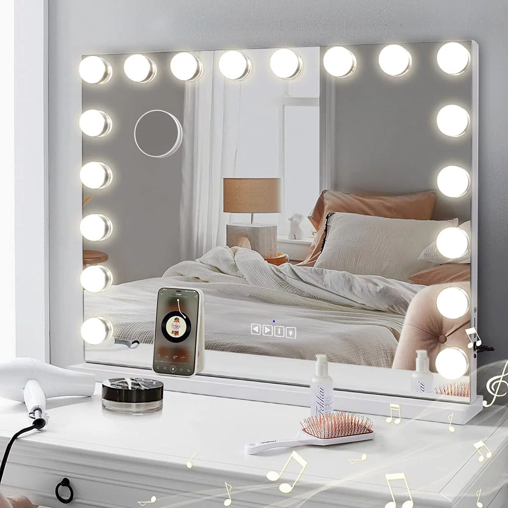 White 32"x 23" Lighted Vanity Mirror D31366