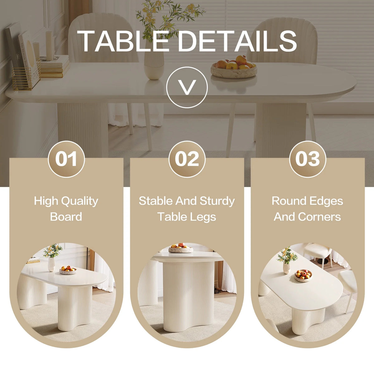 63'' Oval Dining Table Set of 7 with 6 Chairs J80944