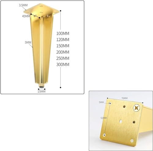 Gold 30cm Aluminium Adjustable Furniture Feet H140437