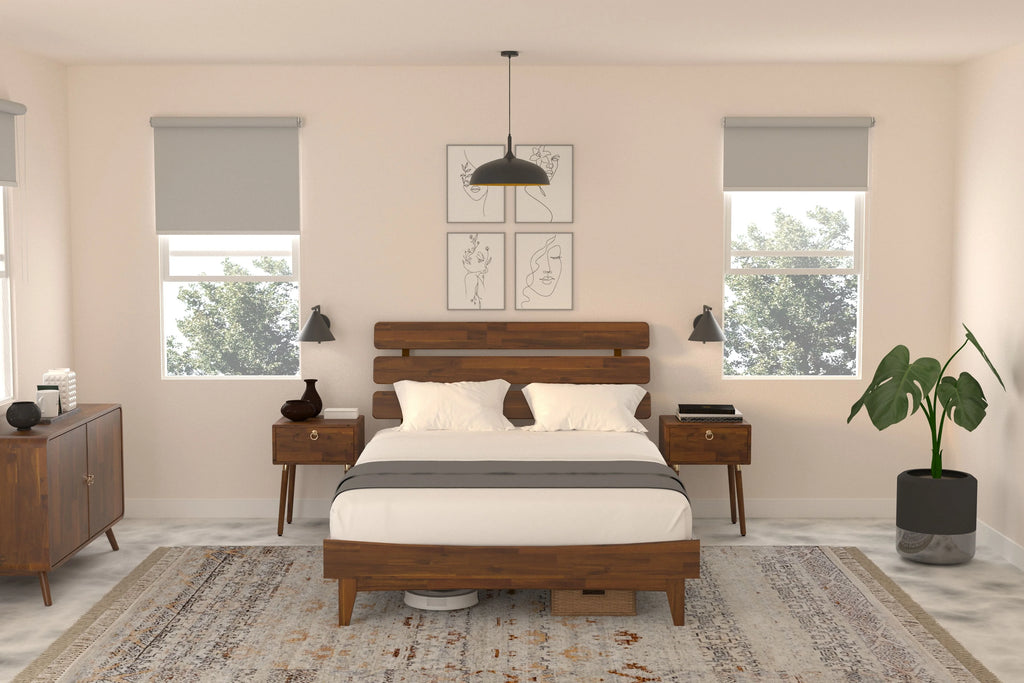 Queen Bed Frame with Adjustable Headboard K523
