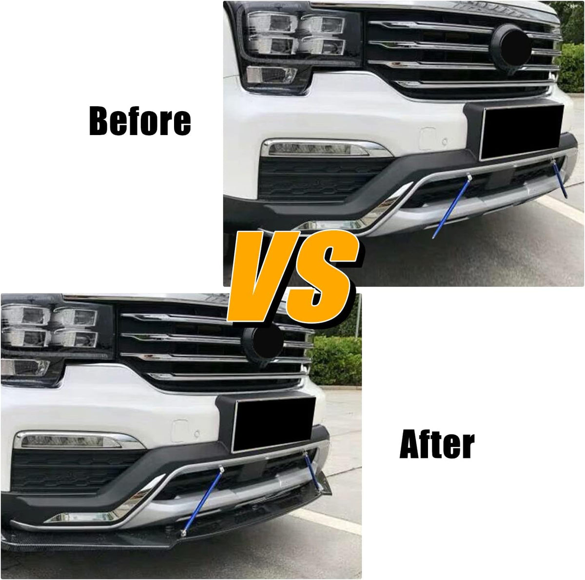 Gloss Black 3pcs/Set ABS Front Bumper Lip Splitter J4468