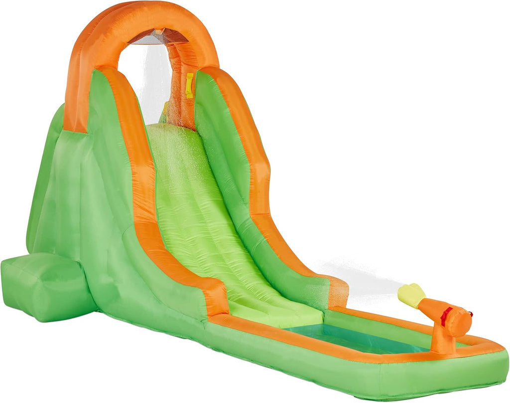 Compact Inflatable Water Slide Park with Climbing Wall, Slide, Splash Pool, Air Pump & Carrying Case M38316