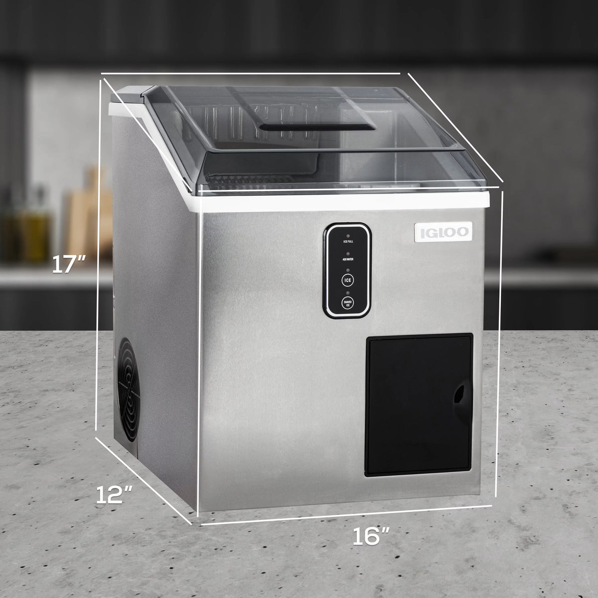44 lb Stainless Steel Ice Maker and Ice Shaver W860545