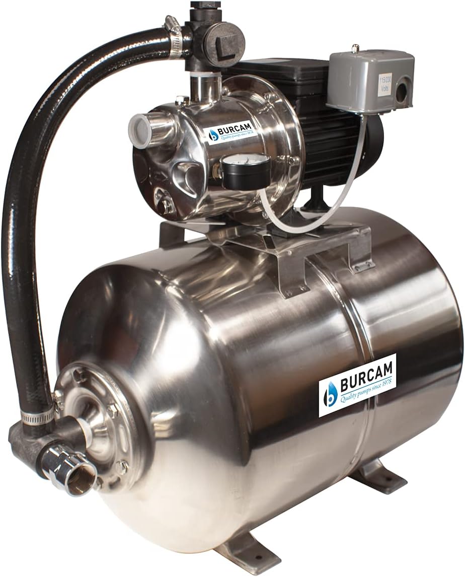 3/4HP Stainless Steel Shallow Well Jet Pump System V93151