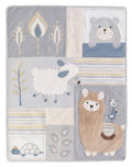 4-Piece Crib Bedding Set, Blue/Grey O87696