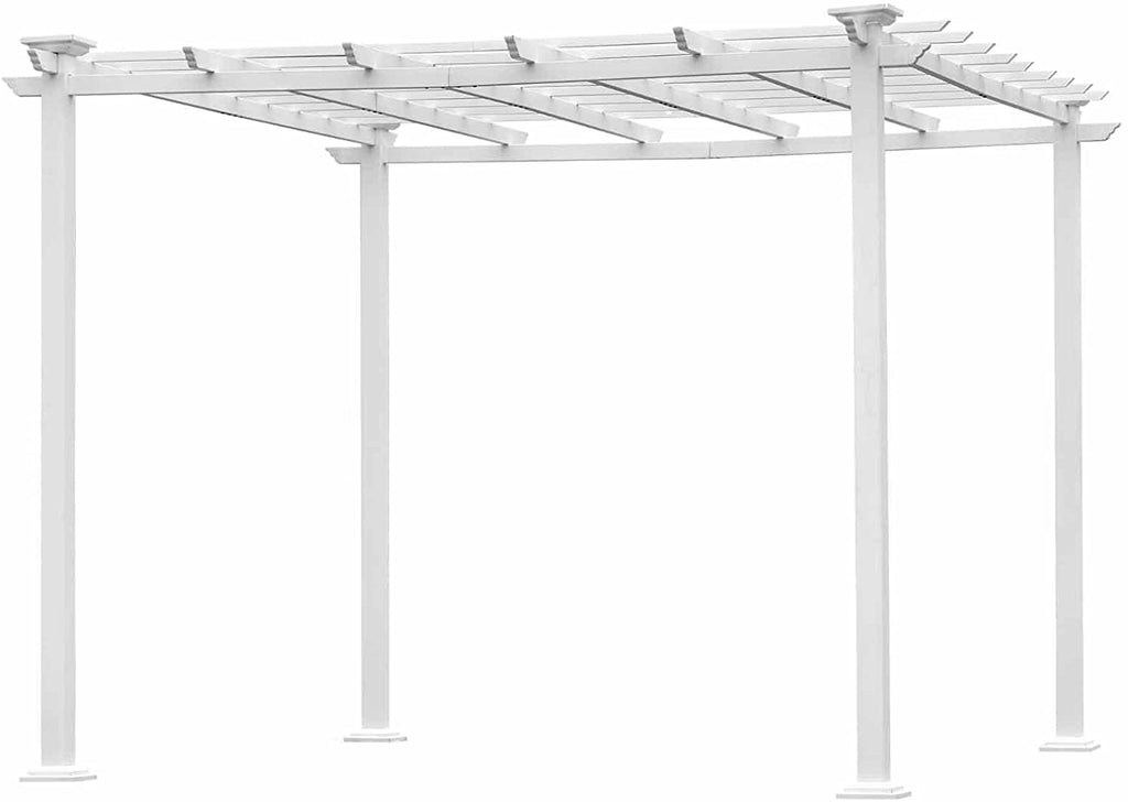 White Iron Square Patio Gazebo Pergola I961014