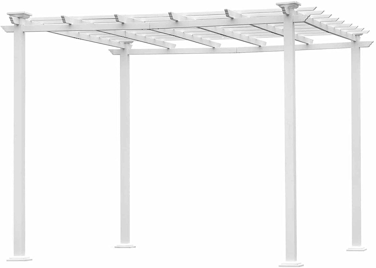White Iron Square Patio Gazebo Pergola I961014