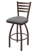 Swivel Bar Stool with Bronze Finish and Grey Seat W573540