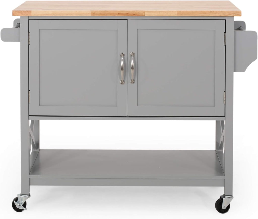 Gray Kitchen Cart with Wheels Y190261