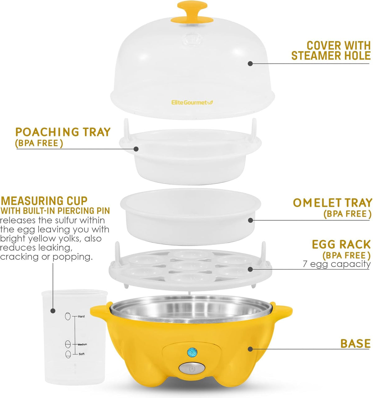 Yellow 7 Egg Cooker M769