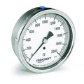 Pressure Gauge, 1/4 Thread, 0-2,000 Scale Range, Center Back Connection O619